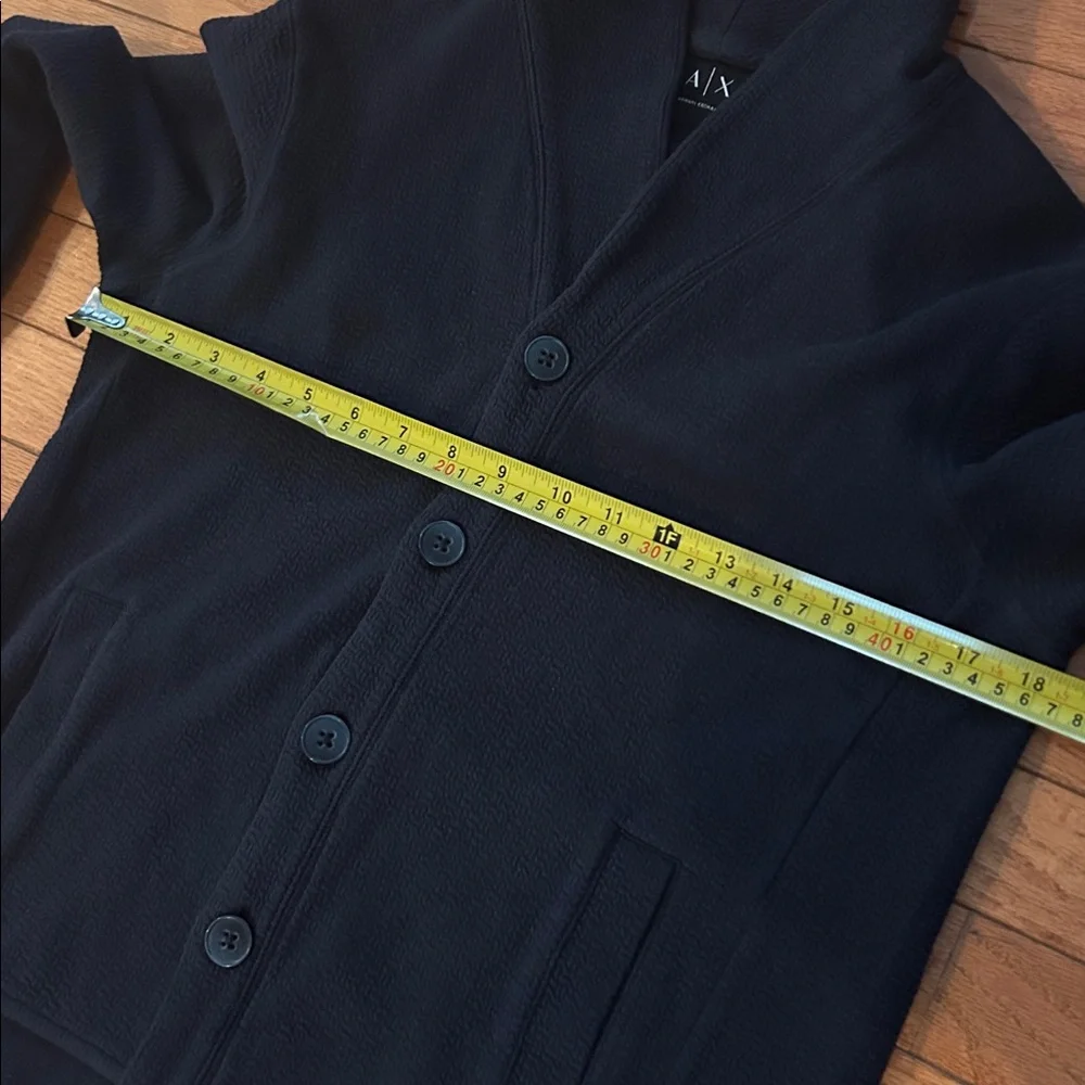 A|X Armani Exchange Navy Blue Shawl Collar Knit Cardigan Sweater Jacket XS - Picture 9 of 9